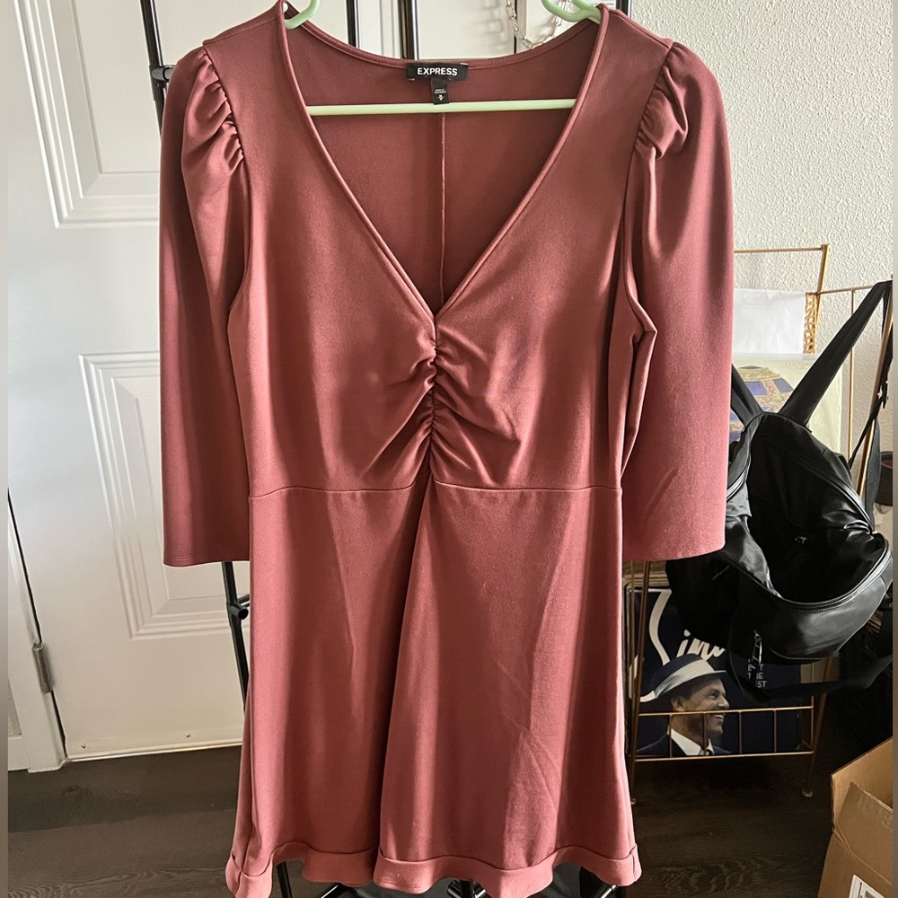 Mauve long sleeve Express mini dress - size medium